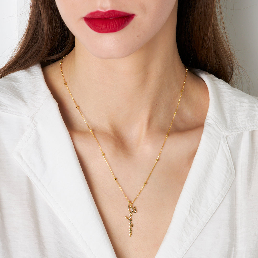 Ball Chain Name Necklace - 925 SILVER