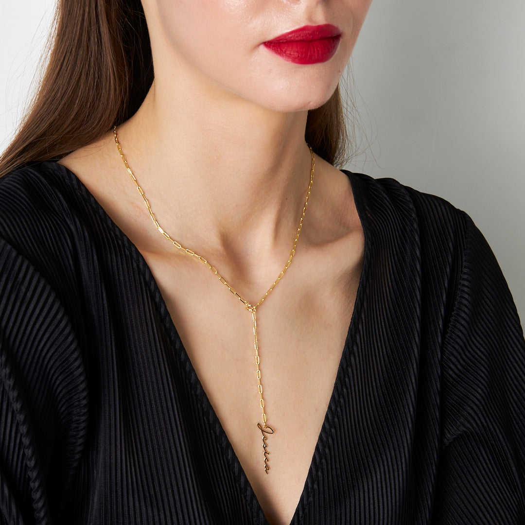 Long Chain Name Necklace - 925 SILVER