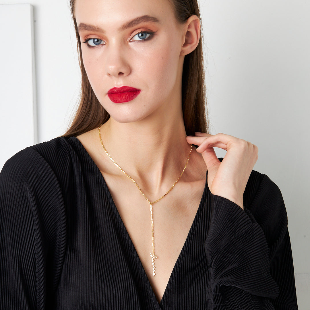 Long Chain Name Necklace - 925 SILVER