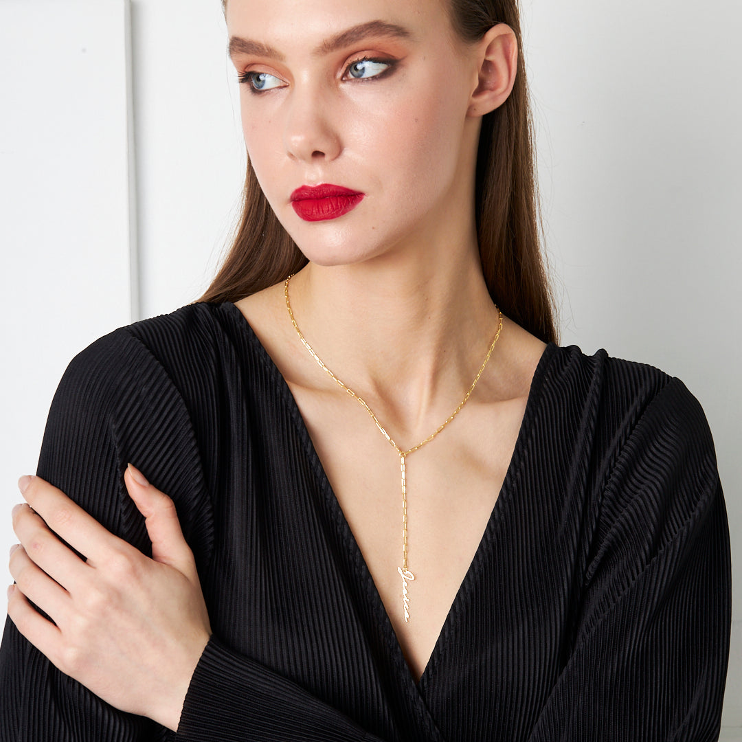 Long Chain Name Necklace - 925 SILVER