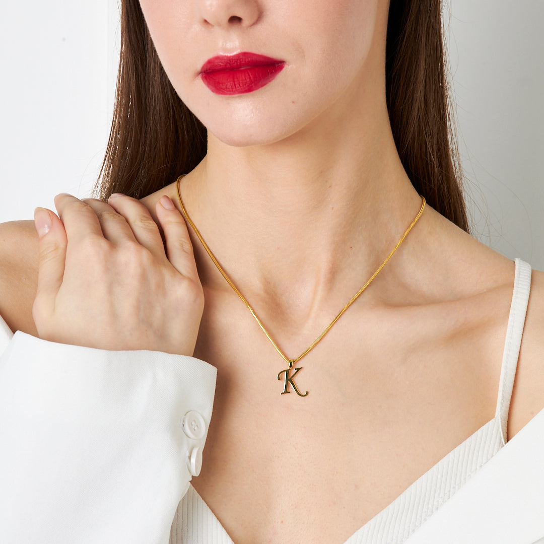 Single Letter Necklace - 925 SILVER