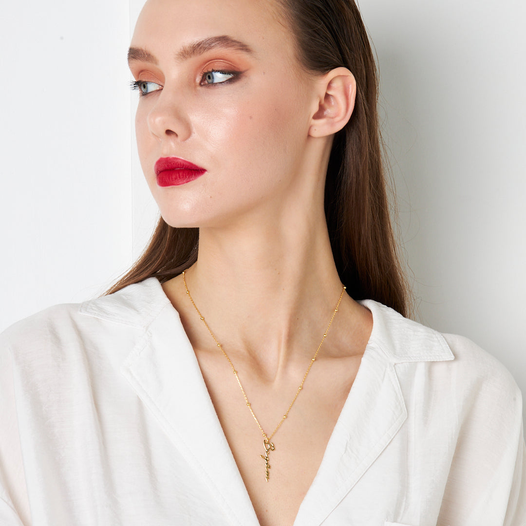 Ball Chain Name Necklace - 925 SILVER