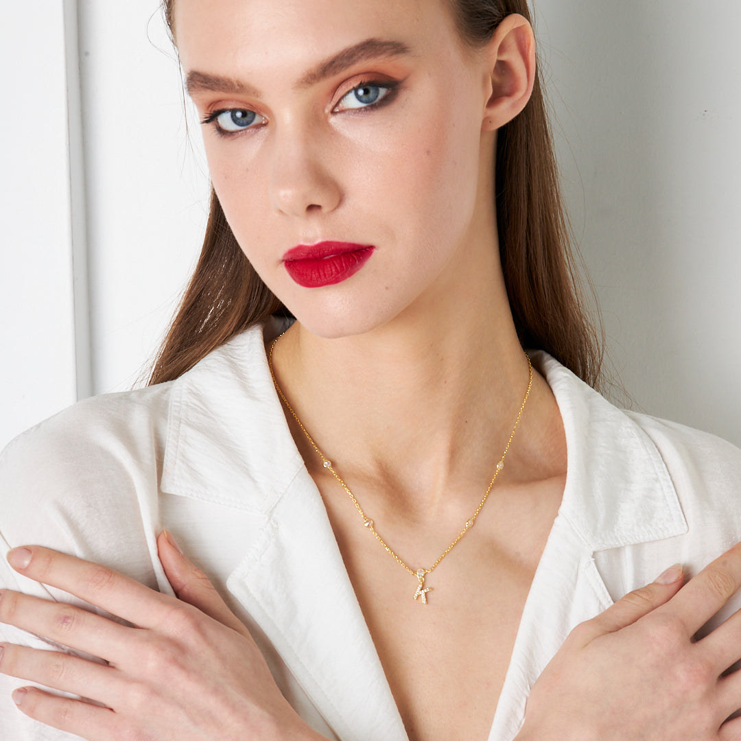 Seed Chain Letter Necklace - 925 SILVER