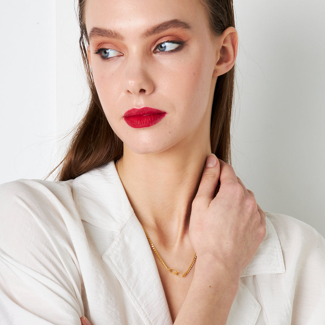 DOPPEL LIEBE BUCHSTABEN KETTE | 925 SILBER