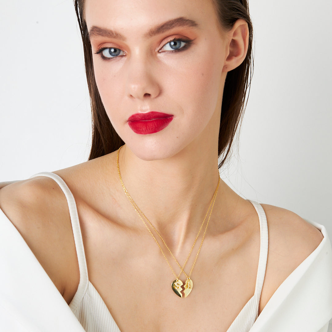 Two-Piece Necklace with Initials - 925 Silver
